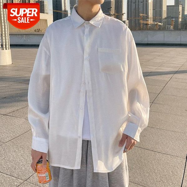 south korea's very fairy blouse shirt men korean style trendy handsome loose long-sleeved male hong kong ultra-thin ice silk #px9b, White;black
south korea's very fairy blouse shirt men korean style trendy handsome loose long-sleeved male hong kong ultra-thin ice silk #px9b, White;black