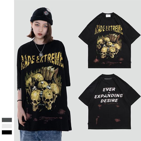 men's t-shirts t-shirt 2021 men women vintage represent tee hand-distressed short sleeve skeleton print hip-hop loose couple tees, White;black
men's t-shirts t-shirt 2021 men women vintage represent tee hand-distressed short sleeve skeleton print hip-hop loose couple tees, White;black