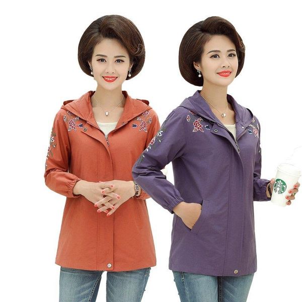 women's jackets autumn hooded jacket women embroidery hood coat zip up outerwear middle aged woman clothes, Black;brown
women's jackets autumn hooded jacket women embroidery hood coat zip up outerwear middle aged woman clothes, Black;brown