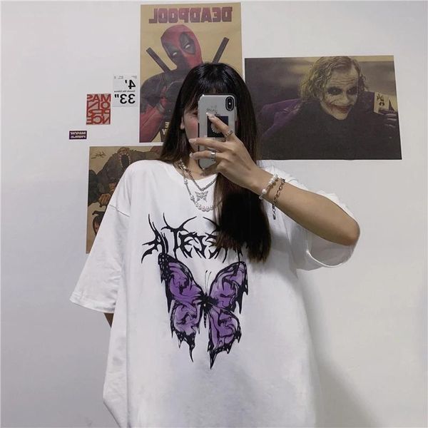 women's t-shirt 100% cotton butterfly printed tshirt harajuku shirt t shirts oversized summer women streetwear female street, White
women's t-shirt 100% cotton butterfly printed tshirt harajuku shirt t shirts oversized summer women streetwear female street, White