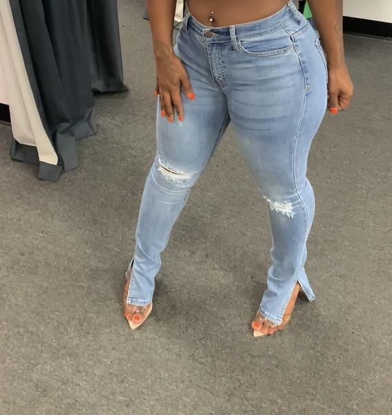 women's jeans rmsfe 2021 winter women button zipper fashion casual personalized perforated elastic split long, Blue
women's jeans rmsfe 2021 winter women button zipper fashion casual personalized perforated elastic split long, Blue