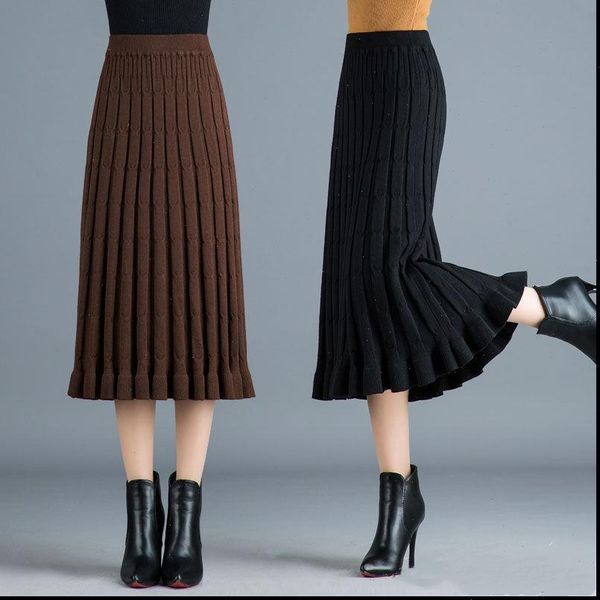 women skirt knitted pleated long womens autumn thick wool high waist woman skirts mujer faldas saias mulher, Black
women skirt knitted pleated long womens autumn thick wool high waist woman skirts mujer faldas saias mulher, Black