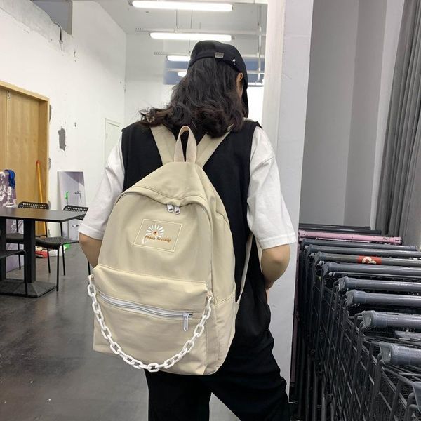 backpack fashion women embroidery flower stylish bagpack chain design large capacity and men nylon bag
backpack fashion women embroidery flower stylish bagpack chain design large capacity and men nylon bag