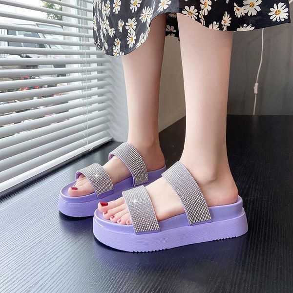 women's crystal slippers 2021 summer thick bottom slide female women multicolor non slip flat beach shoes plus drop, Black
women's crystal slippers 2021 summer thick bottom slide female women multicolor non slip flat beach shoes plus drop, Black