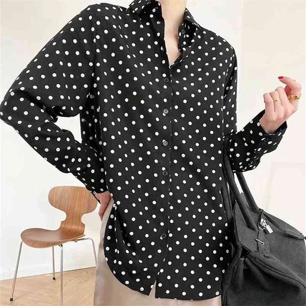 casual woman black loose dot chiffon shirt spring fashion office ladies oversized button blouses female elegant 210515, White
casual woman black loose dot chiffon shirt spring fashion office ladies oversized button blouses female elegant 210515, White
