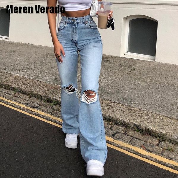 women jeans hole cut out distressed ripped flare high waist streetwear classic skinny wide leg denim trouser pants women's, Blue
women jeans hole cut out distressed ripped flare high waist streetwear classic skinny wide leg denim trouser pants women's, Blue
