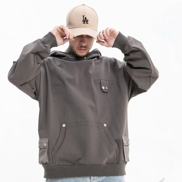 men's hoodies & sweatshirts autumn/winter high street fashion solid color multi-pocket hoodie, Black
men's hoodies & sweatshirts autumn/winter high street fashion solid color multi-pocket hoodie, Black