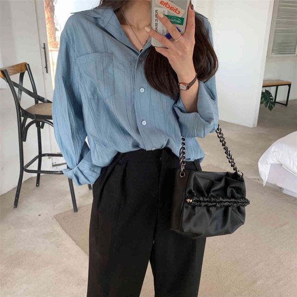 women's blouses & shirts 2021 spring release shirt wrinkling long sleeve chiffon and female blouse, White
women's blouses & shirts 2021 spring release shirt wrinkling long sleeve chiffon and female blouse, White