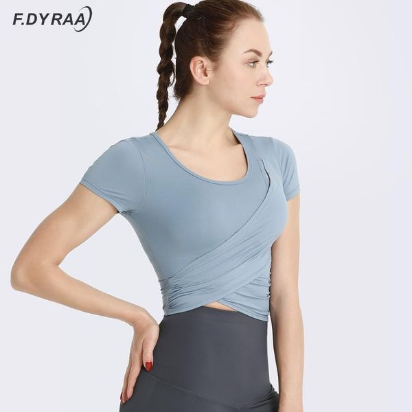 f.dyraa women yoga shirts short sleeve slim quick dry front cross sports shirt running t-shirt fitness clothing outfit
f.dyraa women yoga shirts short sleeve slim quick dry front cross sports shirt running t-shirt fitness clothing outfit