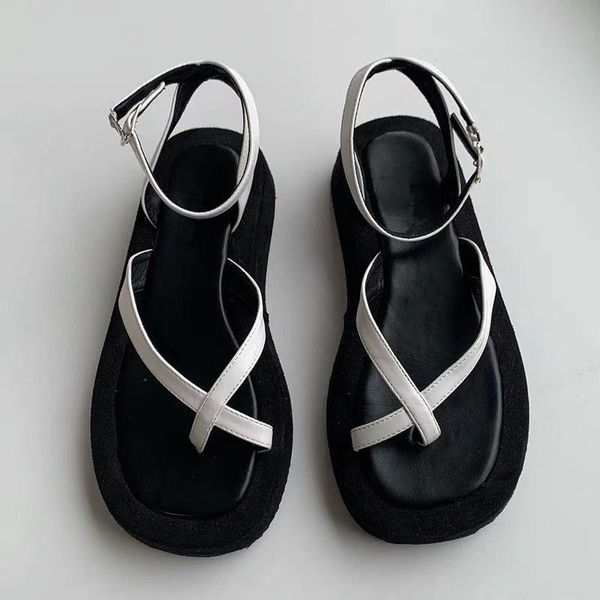 sandals women's summer fashion thick-soled and comfortable flip flops, Black