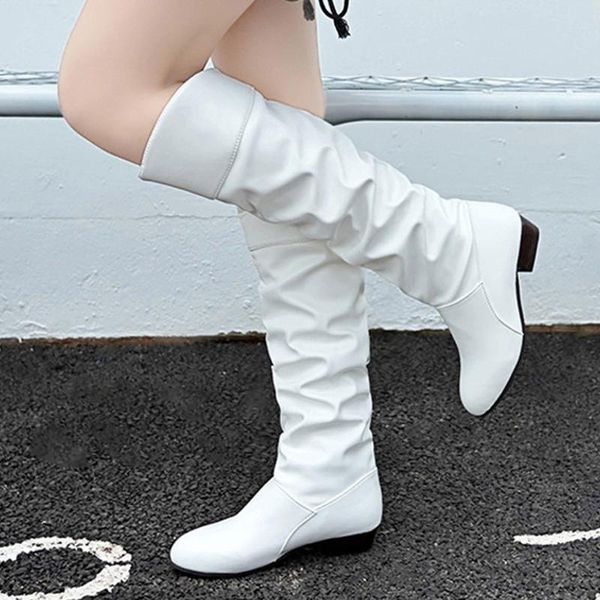 boots round head leather high for women knee-high shoes pu women's slip-on square heel non slip winter #1029, Black
boots round head leather high for women knee-high shoes pu women's slip-on square heel non slip winter #1029, Black