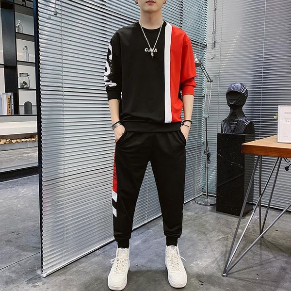men's tracksuits o-neck tracksuit men 2 piece set spring casual patchwork sportswear sweatshirt jogging sweatpants, Gray
men's tracksuits o-neck tracksuit men 2 piece set spring casual patchwork sportswear sweatshirt jogging sweatpants, Gray