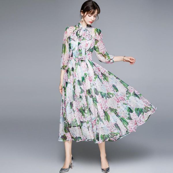 casual dresses jsxdhk runway summer fashion chiffon long dress elegant women's bow collar flower prin green boho holiday beach vestidos, Black;gray
casual dresses jsxdhk runway summer fashion chiffon long dress elegant women's bow collar flower prin green boho holiday beach vestidos, Black;gray