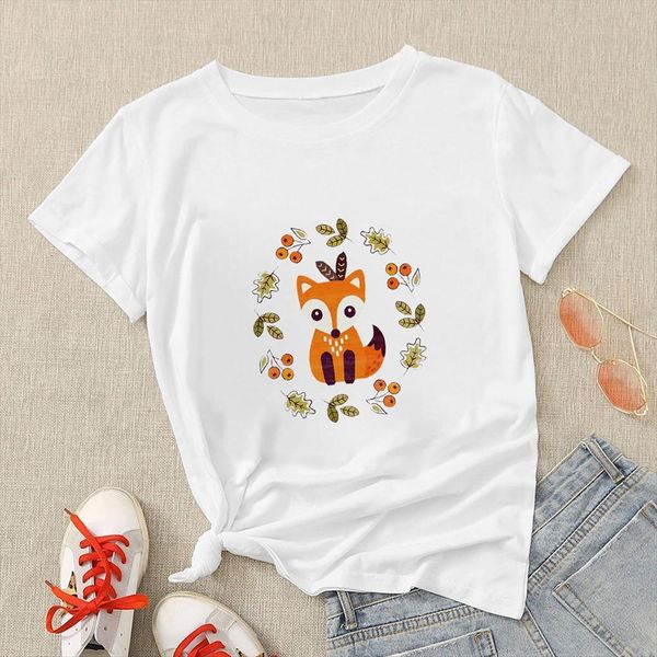 spirng streetware aesthetic clothing hipster women t shirts leaves and fox printed 90s animal trendy, White
spirng streetware aesthetic clothing hipster women t shirts leaves and fox printed 90s animal trendy, White