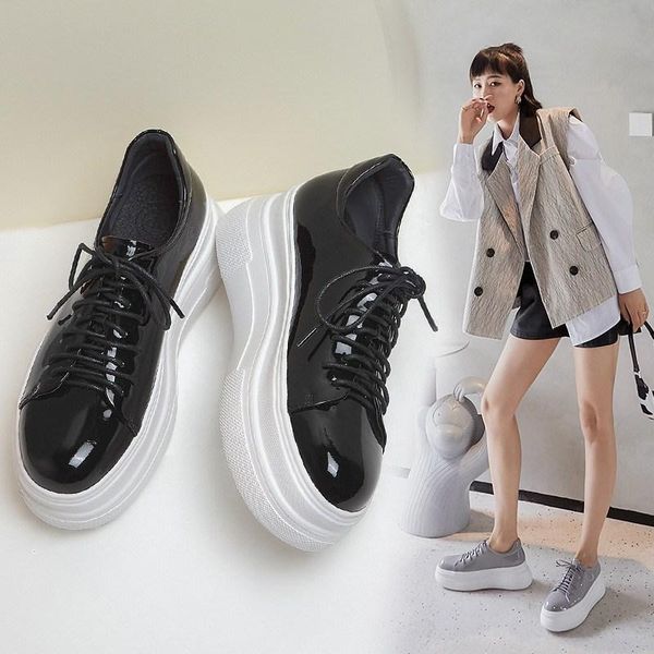dress shoes 2021 autumn casual platform round head deep mouth leather lace-up fashion women's, Black
dress shoes 2021 autumn casual platform round head deep mouth leather lace-up fashion women's, Black