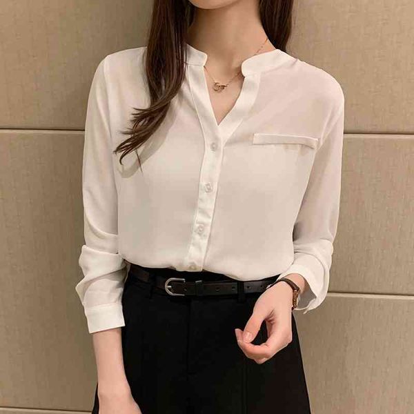 white chiffon autumn korean v-neck women blouse shirt summer long-sleeved korean fashion clothing 583h 210420
white chiffon autumn korean v-neck women blouse shirt summer long-sleeved korean fashion clothing 583h 210420