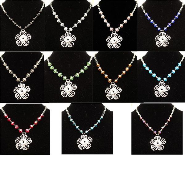 chokers fashion crystal beads metal 12mm snap buttons flower pendant choker necklace jewelry 12pcs/lot mix colors, Golden;silver 
chokers fashion crystal beads metal 12mm snap buttons flower pendant choker necklace jewelry 12pcs/lot mix colors, Golden;silver