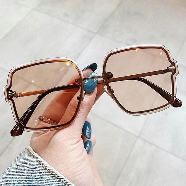 sunglasses vintage rimless square for women 2021 fashion alloy gradient elegant sun glasses female single bridge pink shades, White;black
sunglasses vintage rimless square for women 2021 fashion alloy gradient elegant sun glasses female single bridge pink shades, White;black