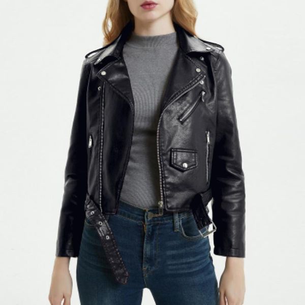 women's leather & faux arrival 2021 brand winter autumn motorcycle jackets yellow jacket women coat slim pu, Black
women's leather & faux arrival 2021 brand winter autumn motorcycle jackets yellow jacket women coat slim pu, Black