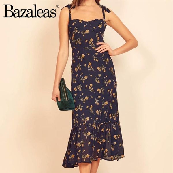 bazaleas retro sleeveless back elastic dresses vintage navy midi women dress elegant tulips print spaghetti strap vestidos casual, Black;gray
bazaleas retro sleeveless back elastic dresses vintage navy midi women dress elegant tulips print spaghetti strap vestidos casual, Black;gray