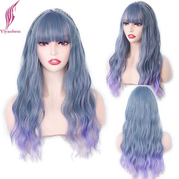 synthetic wigs yiyaobess lolita colorful long wavy wig with bangs blue grey pink ombre hair full head natural cosplay for women, Black
synthetic wigs yiyaobess lolita colorful long wavy wig with bangs blue grey pink ombre hair full head natural cosplay for women, Black