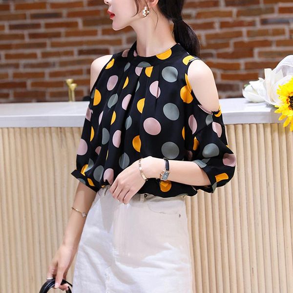 women's blouses & shirts fat sister bare shoulders blouse summer korean fashion loose short lantern sleeves polka dot print chiffon shi, White
women's blouses & shirts fat sister bare shoulders blouse summer korean fashion loose short lantern sleeves polka dot print chiffon shi, White