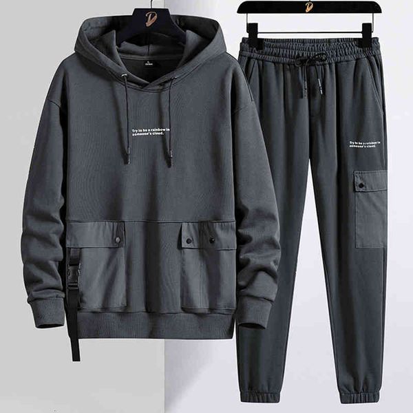 men's tracksuits spring multi-pockets plus size sweatshirt man black streetwear gray sweater with hoodie 2-piece masculine sports suits
men's tracksuits spring multi-pockets plus size sweatshirt man black streetwear gray sweater with hoodie 2-piece masculine sports suits