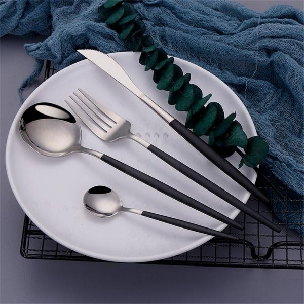 dinnerware sets 4pcs silver cutlery set forks knives spoons kitchen flatware black utensils tableware stainless steel
dinnerware sets 4pcs silver cutlery set forks knives spoons kitchen flatware black utensils tableware stainless steel