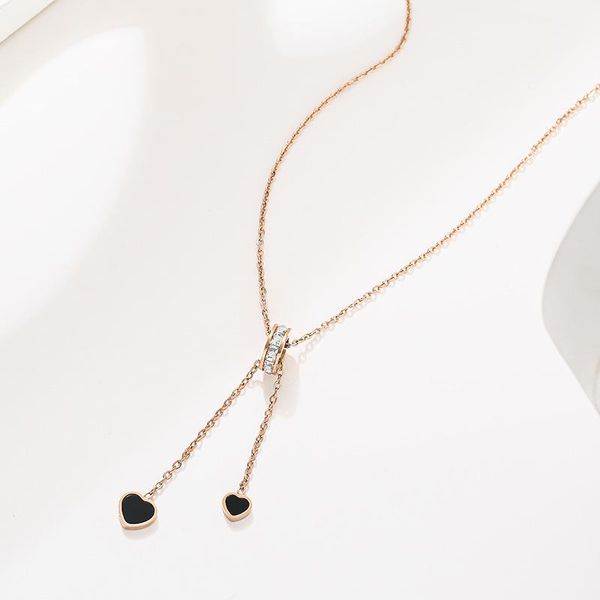 pendant necklaces cute round zircon love tassel titanium steel necklace female collarbone chain fashion romantic jewelry gift, Silver
pendant necklaces cute round zircon love tassel titanium steel necklace female collarbone chain fashion romantic jewelry gift, Silver
