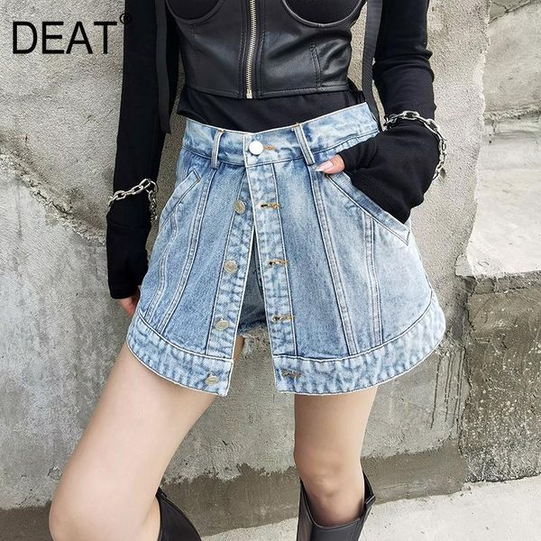 {deat} women wide leg blue fake two shorts denim high waist loose fit rousers fashion tide spring summer 2021 gx138 women's, White;black
{deat} women wide leg blue fake two shorts denim high waist loose fit rousers fashion tide spring summer 2021 gx138 women's, White;black