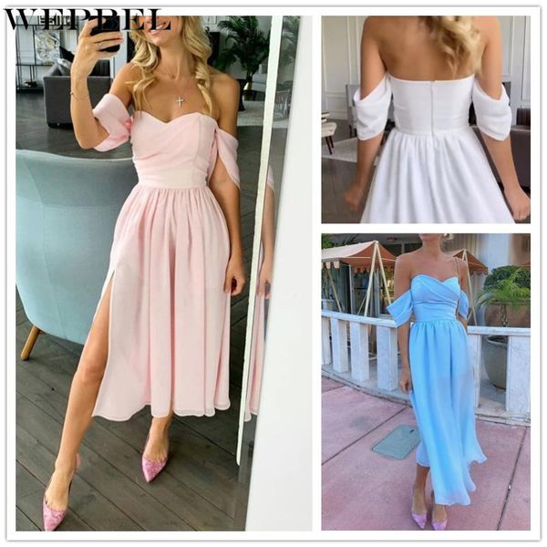 casual dresses wepbel women elegant summer chiffon wedding evening formal party ball prom gown ladies off shoulder mermaid dress, Black;gray
casual dresses wepbel women elegant summer chiffon wedding evening formal party ball prom gown ladies off shoulder mermaid dress, Black;gray