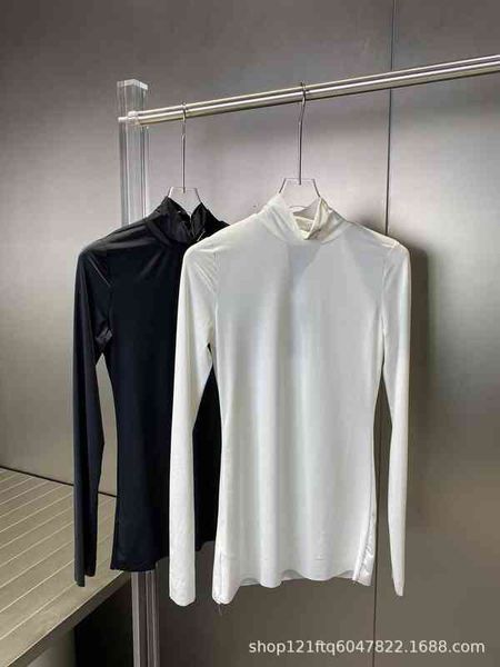 p home 21 early autumn triangle ice fabric high neck solid color long sleeve t-shirt, Black
p home 21 early autumn triangle ice fabric high neck solid color long sleeve t-shirt, Black