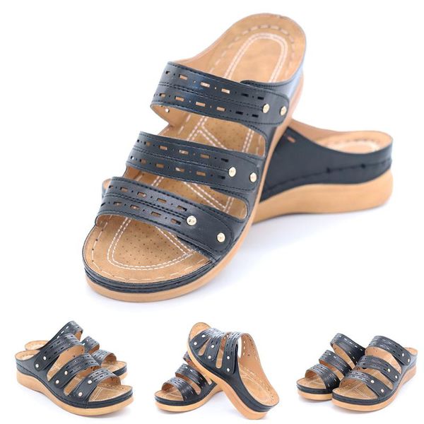 slippers women's ladies fashion casual vintage hollow out outdoor wedges shoes slides home pantoufle femme #e25, Black
slippers women's ladies fashion casual vintage hollow out outdoor wedges shoes slides home pantoufle femme #e25, Black