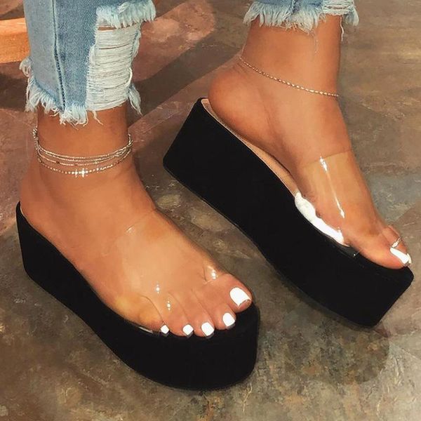 slippers women slides summer sandals transparent woman thick soles flats platform female beach shoes ladies flip flops, Black
slippers women slides summer sandals transparent woman thick soles flats platform female beach shoes ladies flip flops, Black