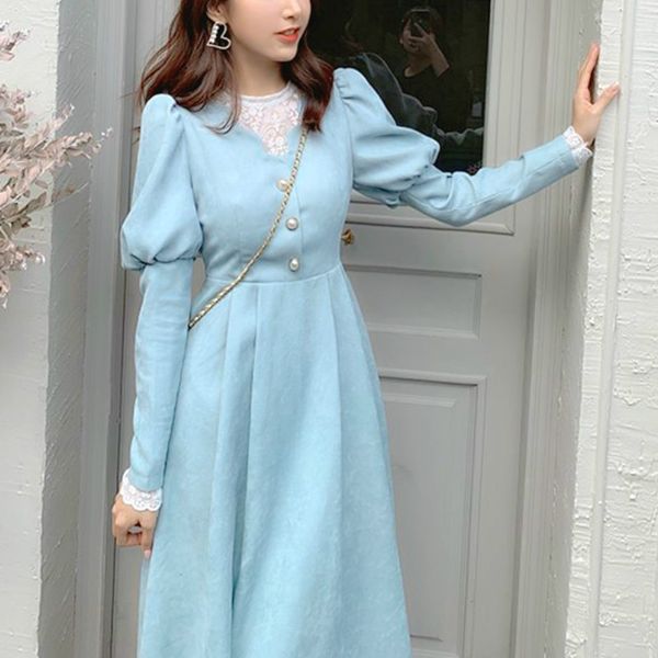 spring french patchwork dress women elegant blue lace designer fairy dress female puff sleeve kawaii korean one-piece dress 2021, Black;gray
spring french patchwork dress women elegant blue lace designer fairy dress female puff sleeve kawaii korean one-piece dress 2021, Black;gray