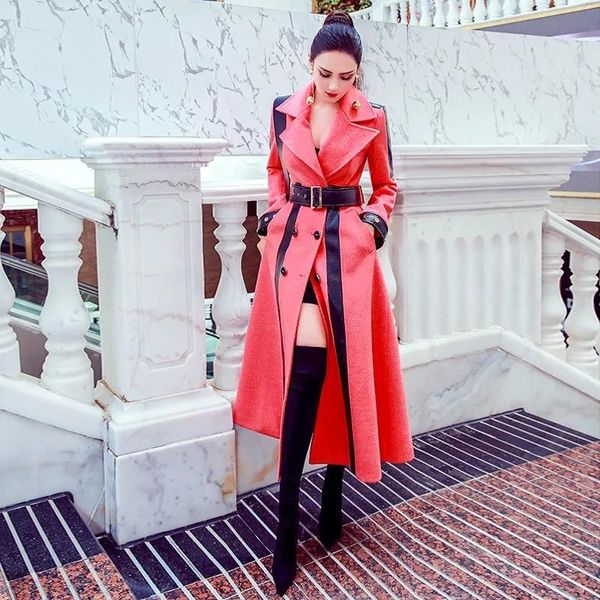 women's wool & blends autumn and winter fashion fight leather coat female long 2021 temperament over-the-knee casual ladies, Black
women's wool & blends autumn and winter fashion fight leather coat female long 2021 temperament over-the-knee casual ladies, Black