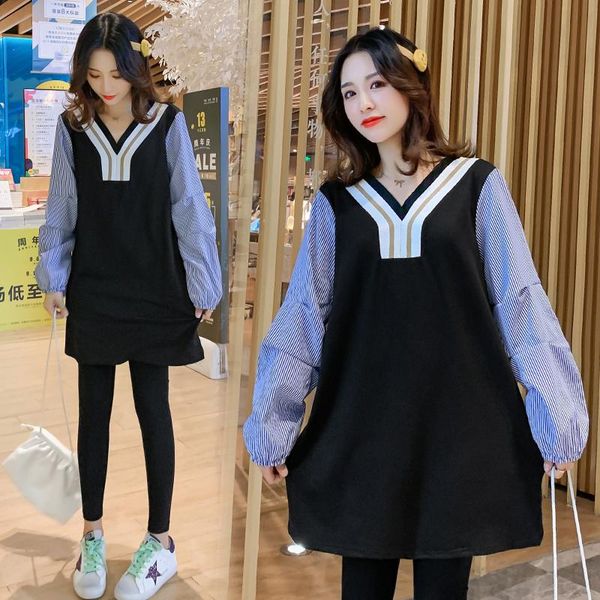 maternity dresses 1802# clothes spring autumn long sleeve false two-piece loose stylish dress for pregnant women mom, White
maternity dresses 1802# clothes spring autumn long sleeve false two-piece loose stylish dress for pregnant women mom, White