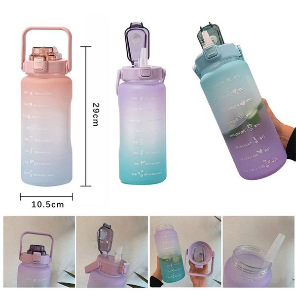 water bottle 2l large capacity fashion fitness outdoor sports plastic student couple cup time scale 
water bottle 2l large capacity fashion fitness outdoor sports plastic student couple cup time scale