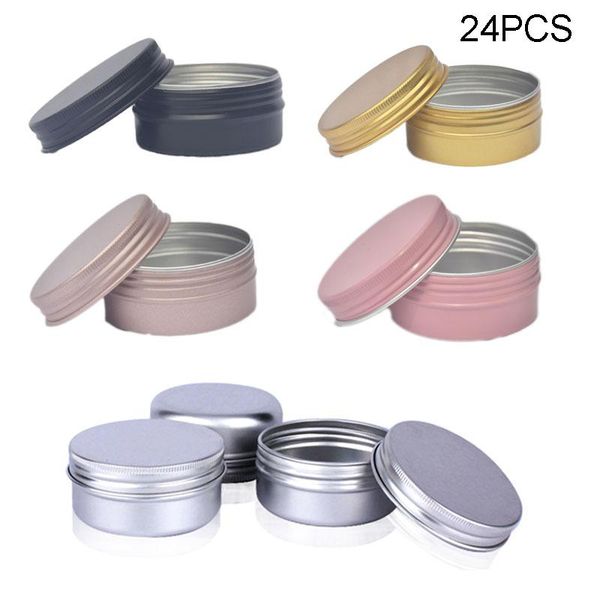 storage bottles & jars 24pcs 50g metal aluminum round tin jar can box empty cosmetic cream sample screw thread lid hair wax case lip co
storage bottles & jars 24pcs 50g metal aluminum round tin jar can box empty cosmetic cream sample screw thread lid hair wax case lip co