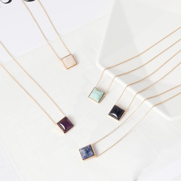 multicolor agate healing gold link chain pendant necklace natural stone amethyst charms for women jewelry, Silver
multicolor agate healing gold link chain pendant necklace natural stone amethyst charms for women jewelry, Silver