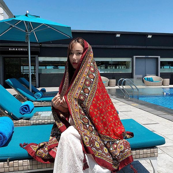 scarves fashion women's temperament wild holiday summer shawl comfortable soft outdoor print long big sun scarf, Blue;gray
scarves fashion women's temperament wild holiday summer shawl comfortable soft outdoor print long big sun scarf, Blue;gray