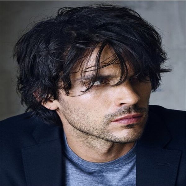 men short black wavy synthetic wigs for mens daily wig male curly natural hair heat resistant breathable
men short black wavy synthetic wigs for mens daily wig male curly natural hair heat resistant breathable