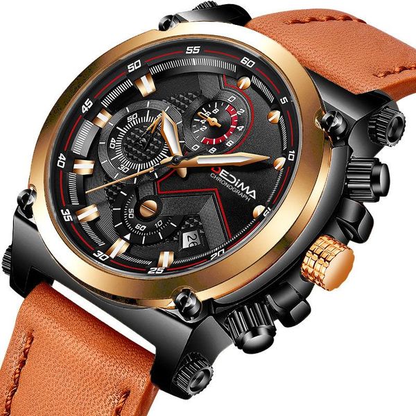 wristwatches high-end authentic watch men luxury chronograph multifunction quartz clock cowhide leather strap sports waterproof a4172, Slivery;brown
wristwatches high-end authentic watch men luxury chronograph multifunction quartz clock cowhide leather strap sports waterproof a4172, Slivery;brown