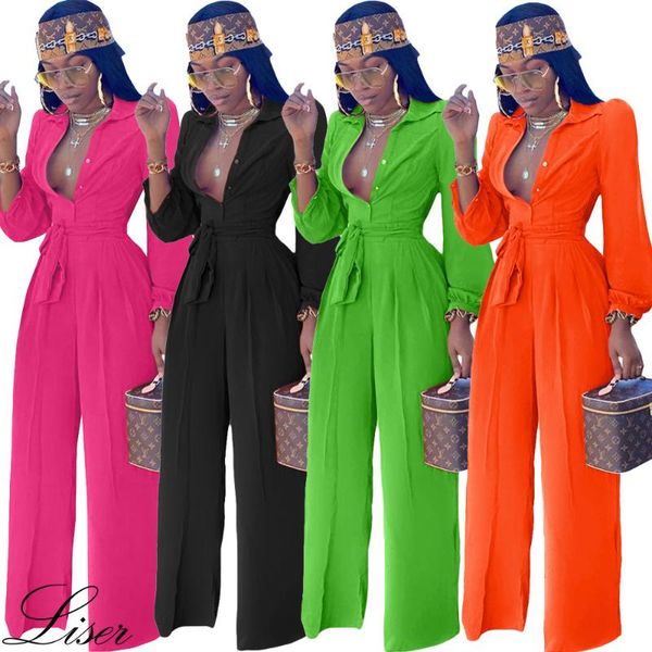 plus size 4 colors autumn solid color single breasted wide leg simple casual jumpsuit (with belt) wholesale women's jumpsuits & rompers, Black;white
plus size 4 colors autumn solid color single breasted wide leg simple casual jumpsuit (with belt) wholesale women's jumpsuits & rompers, Black;white