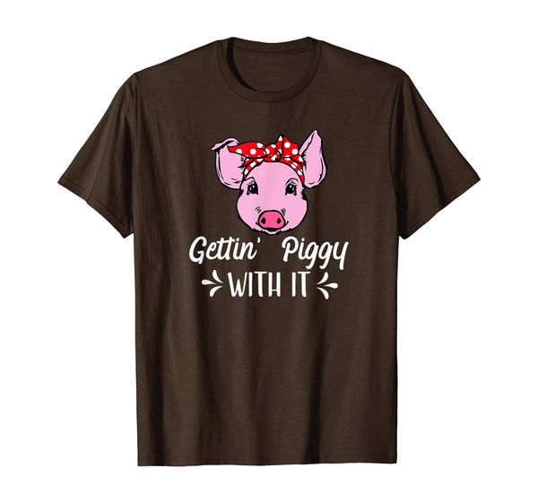 Getting Piggy With It Gift T-Shirt, White;black