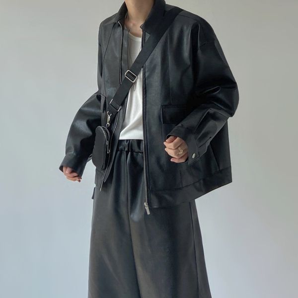 2021 autumn pu leather men's loose fit korean fashion lapel locomotive zipper coat tide new black jackets casual 9y5675
2021 autumn pu leather men's loose fit korean fashion lapel locomotive zipper coat tide new black jackets casual 9y5675