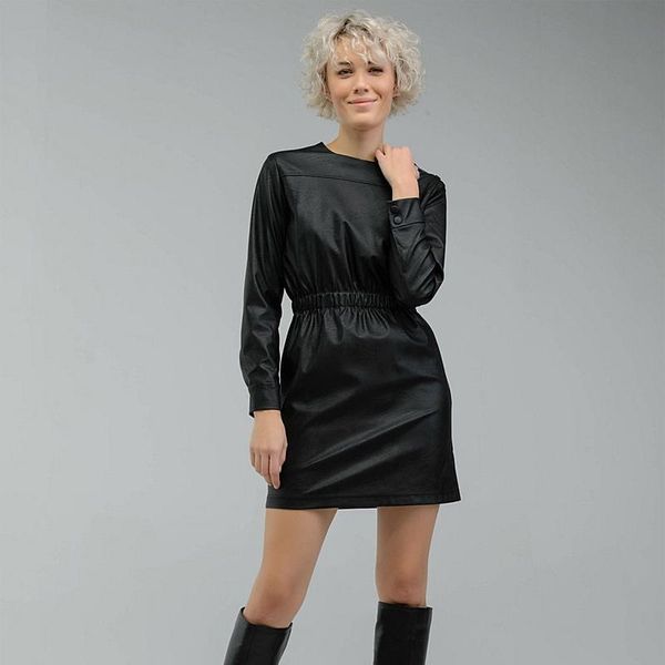 casual dresses causal o-neck pu-leather mini ladies long-sleeves elastic waist a-line basic solid 2021 vintage fashion, Black;gray
casual dresses causal o-neck pu-leather mini ladies long-sleeves elastic waist a-line basic solid 2021 vintage fashion, Black;gray