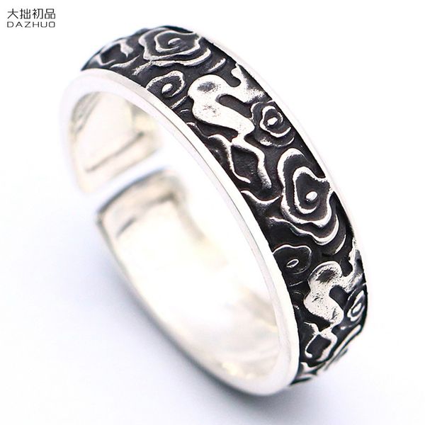 chiba da zhuo's first product old xiangyun ring 925 thai opening single men's fashion handmade silver jewelry, Golden;silver
chiba da zhuo's first product old xiangyun ring 925 thai opening single men's fashion handmade silver jewelry, Golden;silver