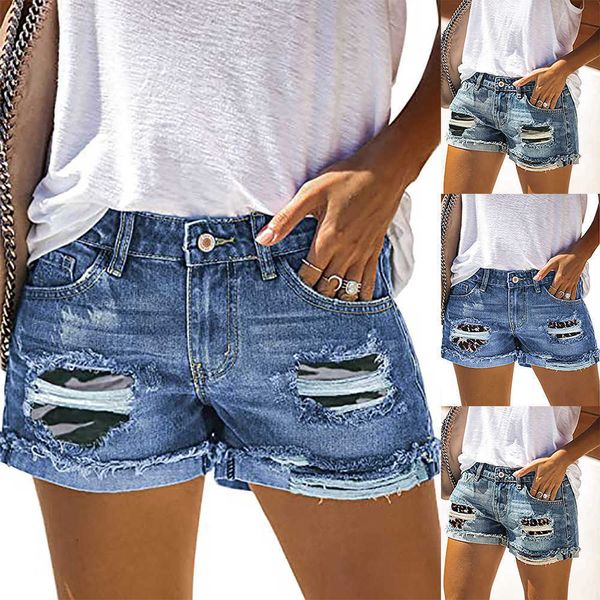 jeans summer women's wear leopard pattern camouflage suower python hole stiing cloth curling fashion shorts, Blue
jeans summer women's wear leopard pattern camouflage suower python hole stiing cloth curling fashion shorts, Blue