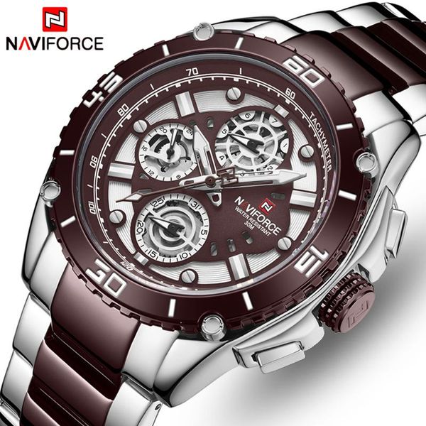 wristwatches naviforce watch men fashion sport date week analog quartz military male clock relogio masculino, Slivery;brown
wristwatches naviforce watch men fashion sport date week analog quartz military male clock relogio masculino, Slivery;brown